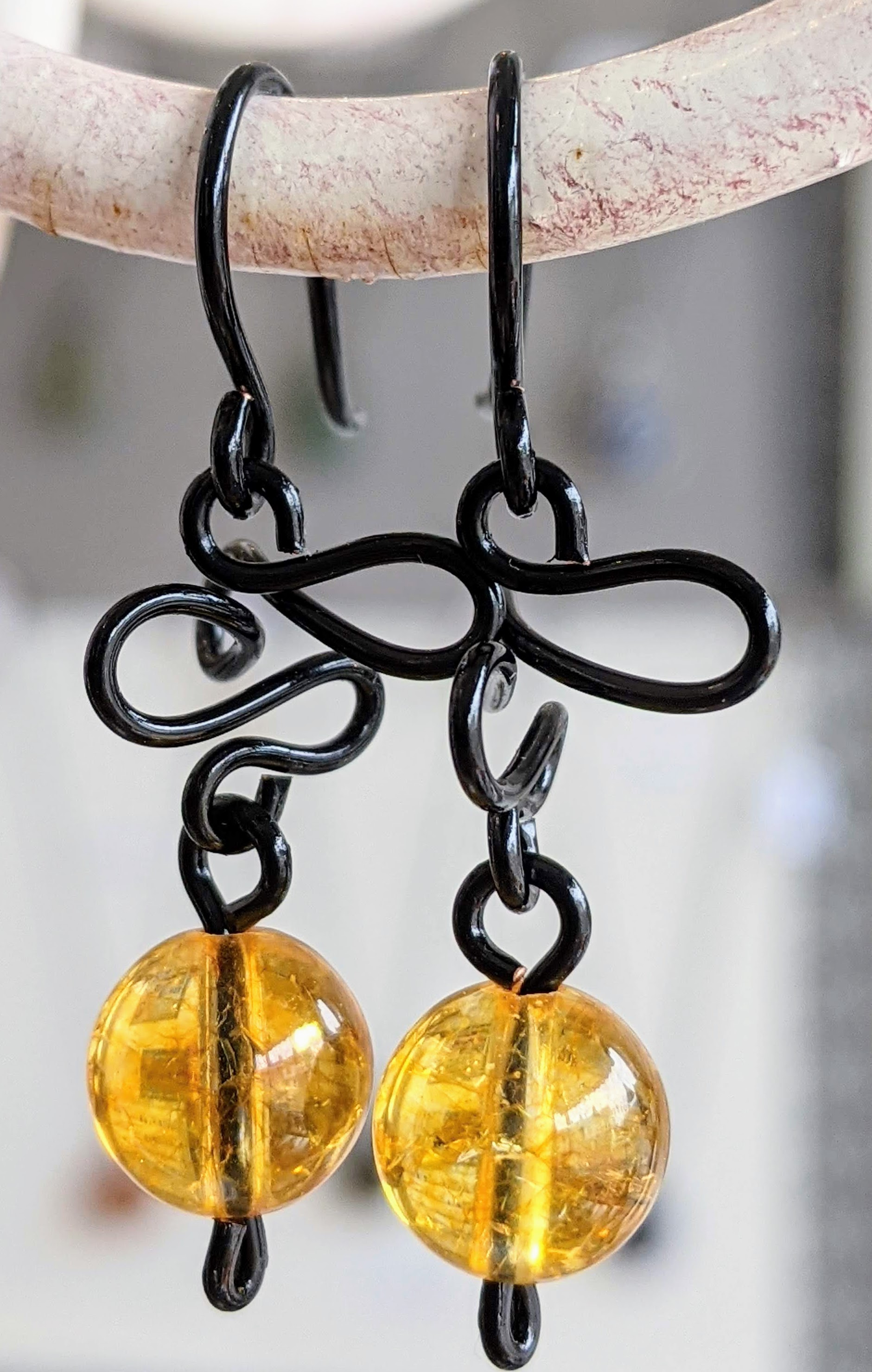boucles d'oreilles en citrine