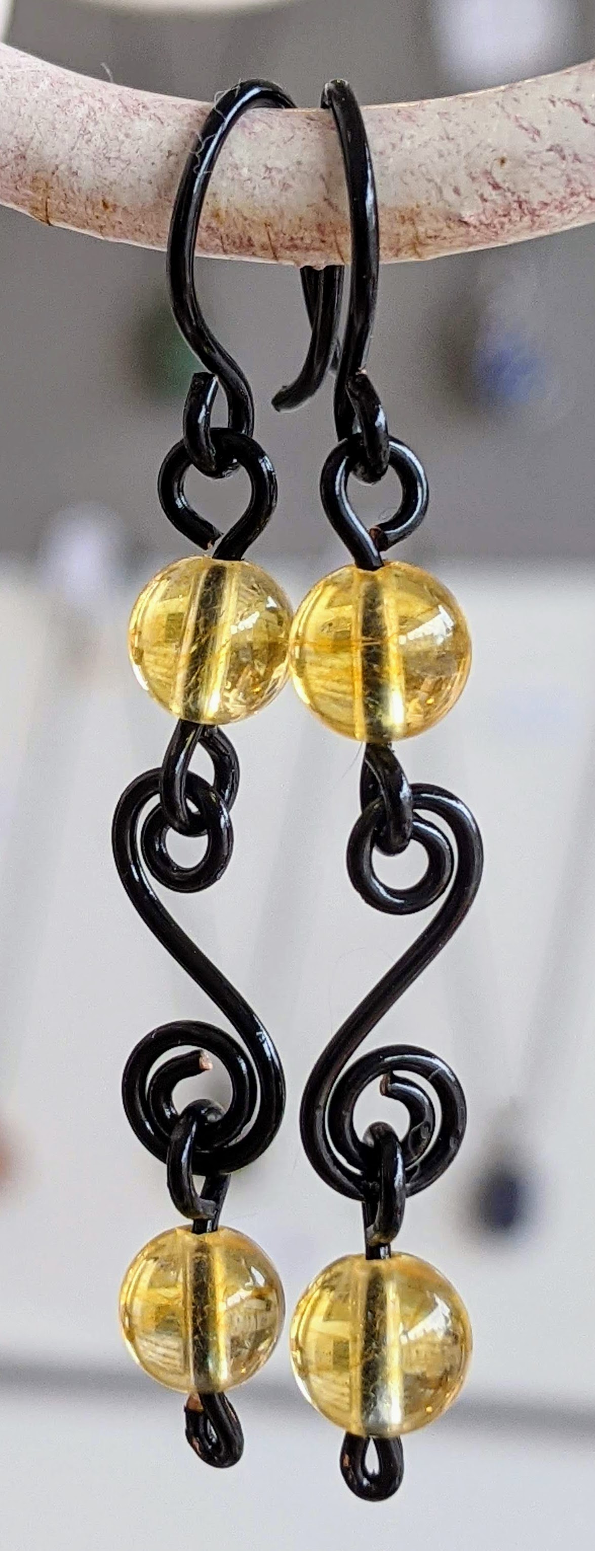 boucles d'oreilles en citrine