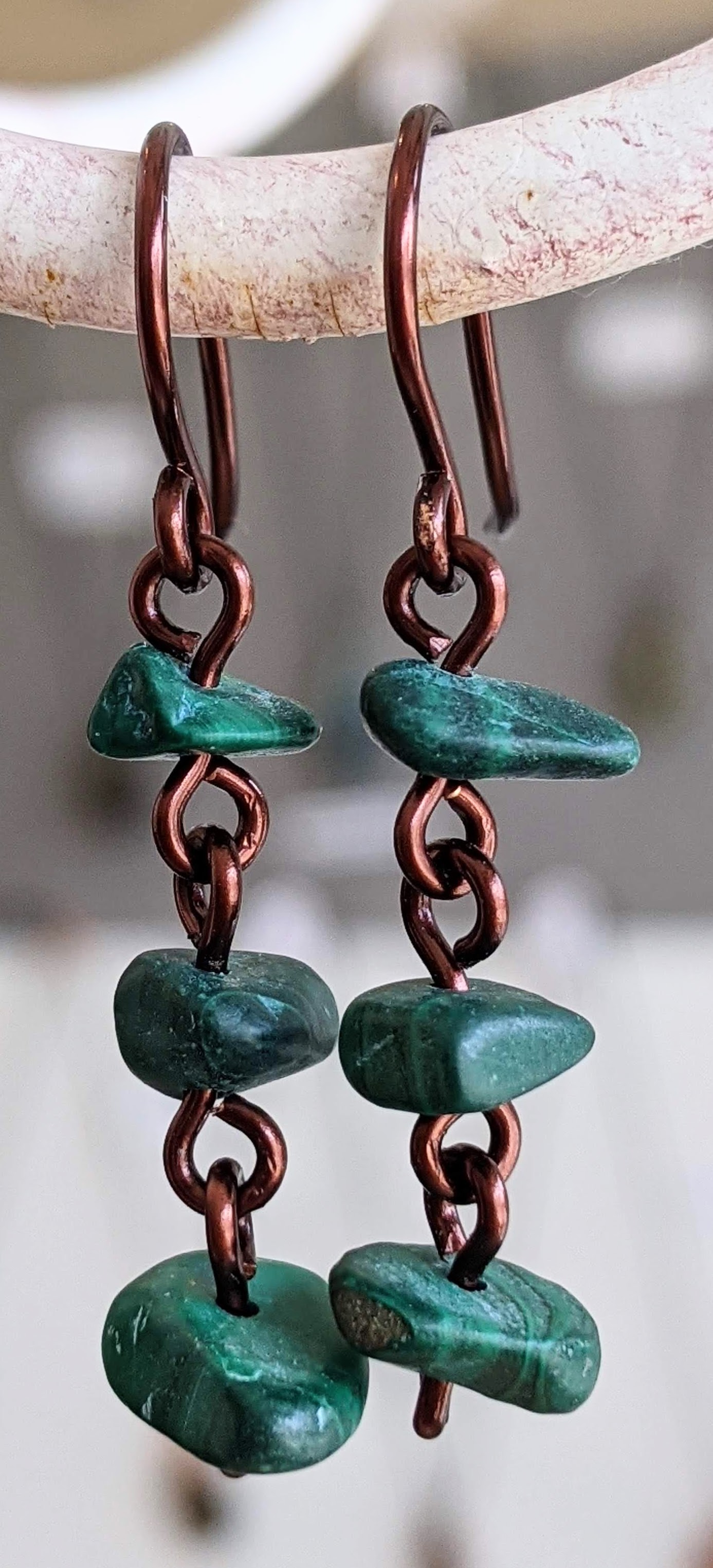 Boucles d'oreilles en malachite