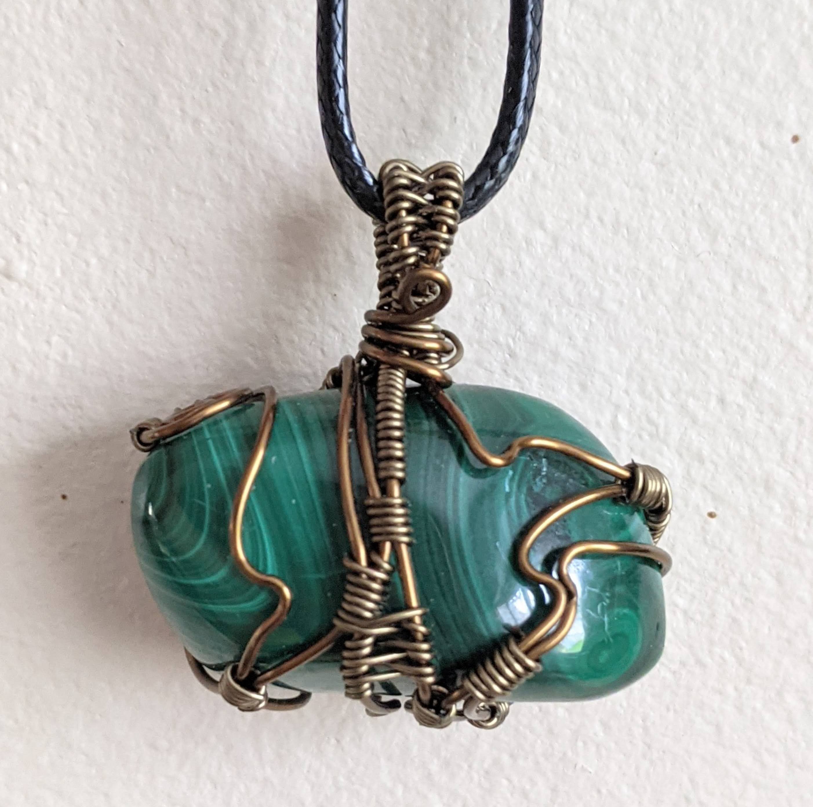 Pendentif en malachite