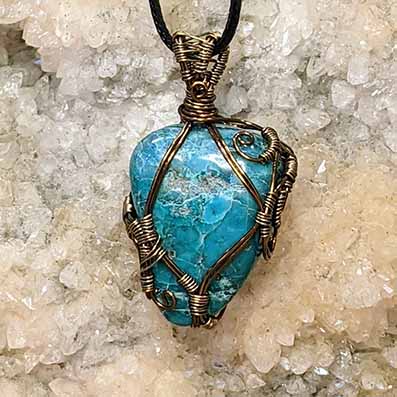 bijoux alex yell pendentif pierre naturelle chrysocolle bleue verte