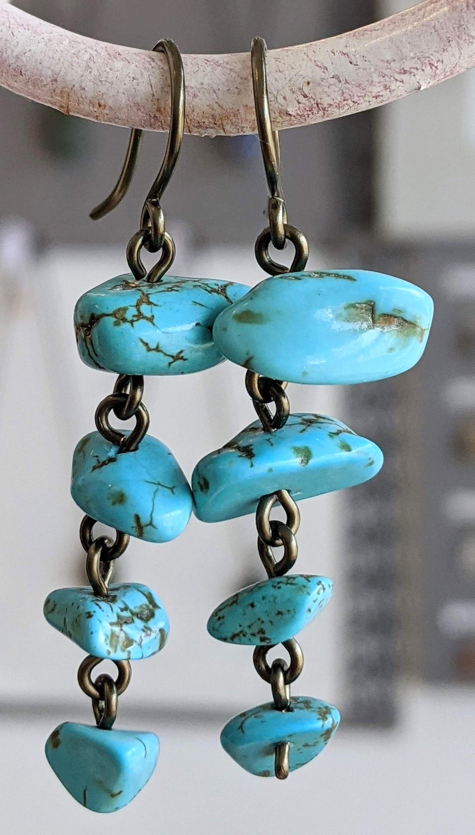Boucles d'oreilles en turquoise