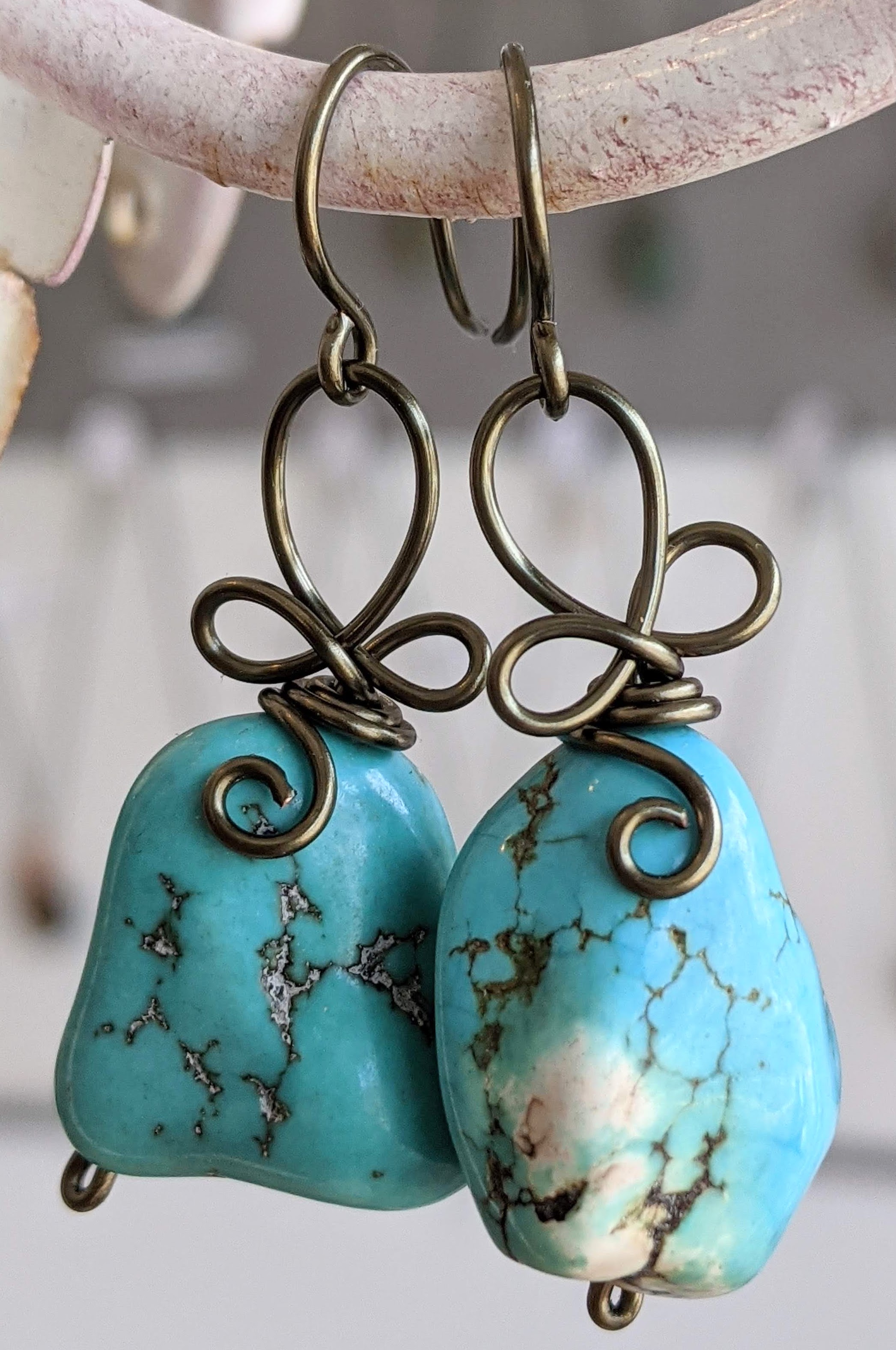 Boucles d'oreilles en turquoise